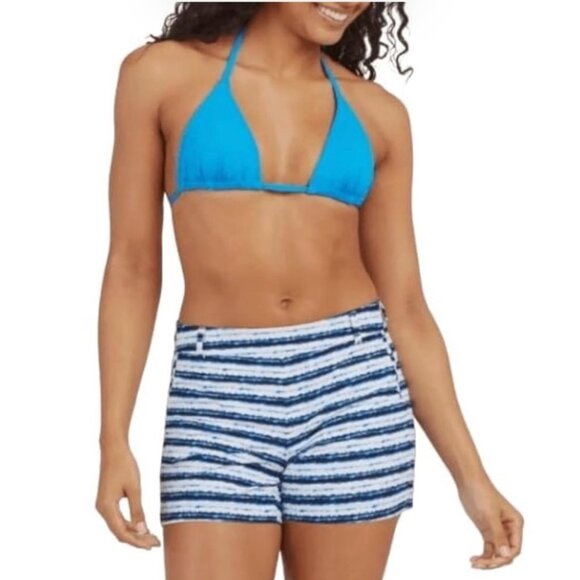 Spanx Sunshine 6 Shorts UPF 50+ Blue Painted Stripe Summer Beach - Picture 11 of 11